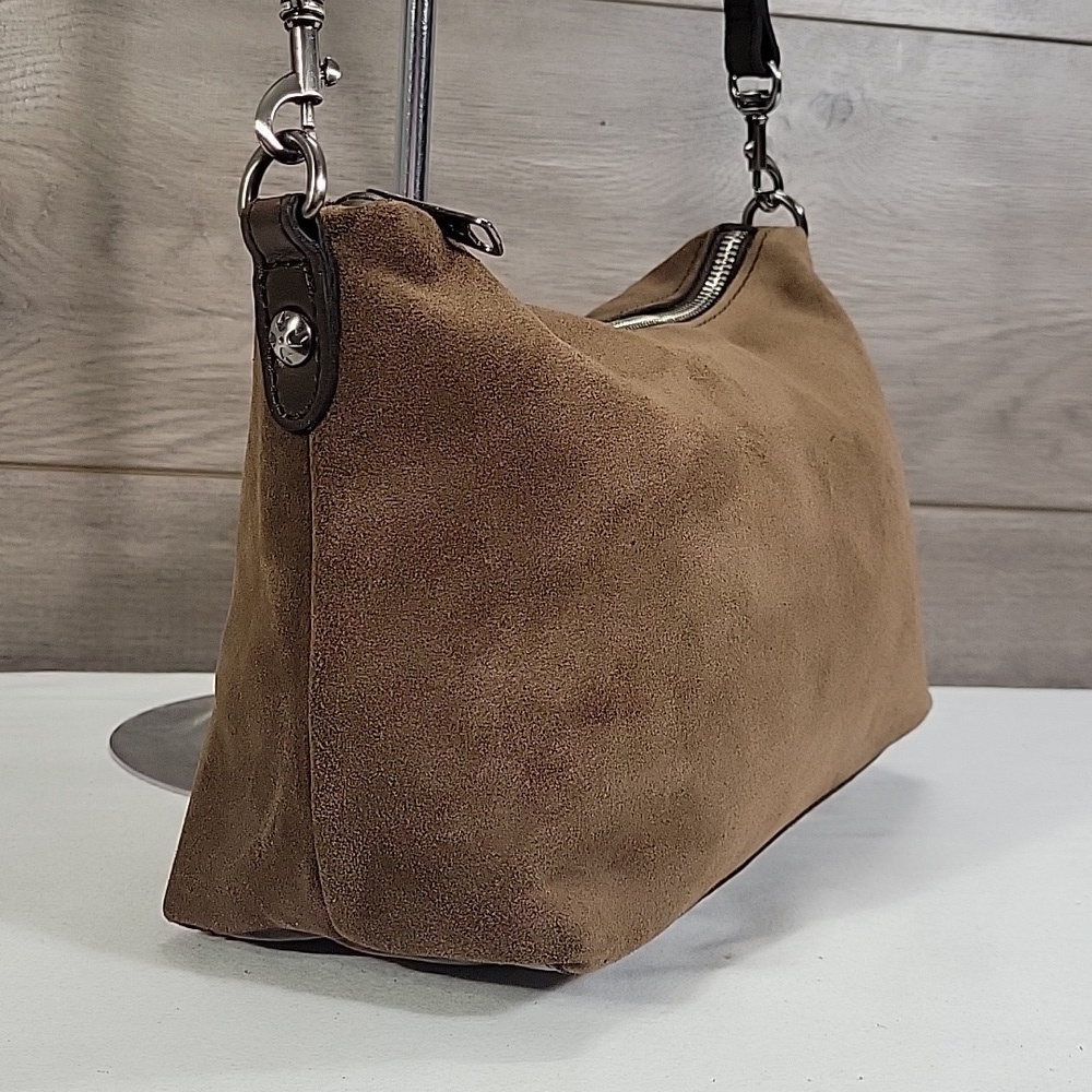 Patricia Nash Brown Suede Leather Crossbody Shoulder Bag - Picture 4 of 14